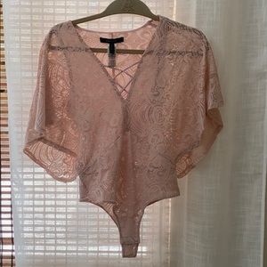 BCBG blush lace top